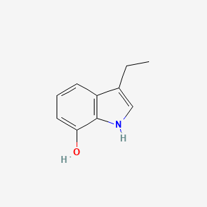 molecular formula C10H11NO B13698439 3-Ethyl-1H-indol-7-ol 