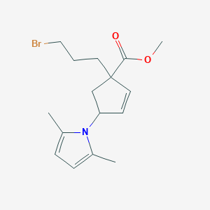 molecular formula C16H22BrNO2 B13698446 Methyl (1R,4S)-1-(3-Bromopropyl)-4-(2,5-dimethyl-1-pyrrolyl)-2-cyclopentenecarboxylate 