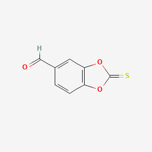 molecular formula C8H4O3S B13698455 2-Thioxobenzo[d][1,3]dioxole-5-carbaldehyde 