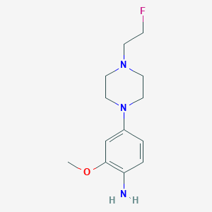 molecular formula C13H20FN3O B13698457 4-[4-(2-Fluoroethyl)-1-piperazinyl]-2-methoxyaniline 