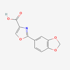 molecular formula C11H7NO5 B1369848 2-苯并[1,3]二氧杂环-5-基-恶唑-4-羧酸 CAS No. 885273-88-1