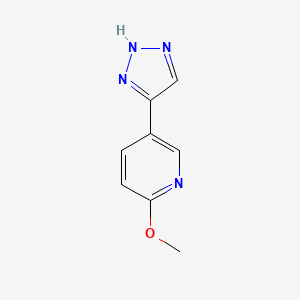 molecular formula C8H8N4O B13698500 2-Methoxy-5-(1H-1,2,3-triazol-4-YL)pyridine 