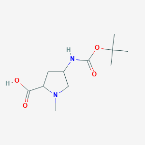 molecular formula C11H20N2O4 B13698531 D-Proline, 4-[[(1,1-dimethylethoxy)carbonyl]amino]-1-methyl-, (4S)- 