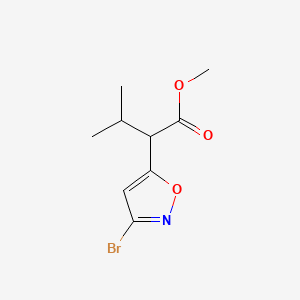 molecular formula C9H12BrNO3 B13698542 Methyl 2-(3-bromoisoxazol-5-yl)-3-methylbutanoate 