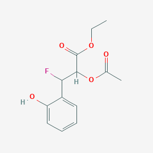 molecular formula C13H15FO5 B13698588 Ethyl 2-acetoxy-3-fluoro-3-(2-hydroxyphenyl)propanoate 