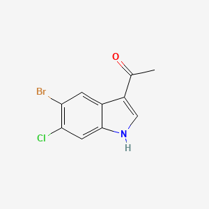 molecular formula C10H7BrClNO B13698596 3-Acetyl-5-bromo-6-chloroindole 