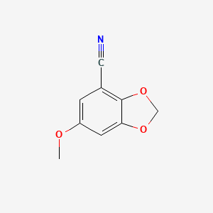 molecular formula C9H7NO3 B13698620 6-Methoxybenzo[d][1,3]dioxole-4-carbonitrile 