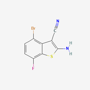 molecular formula C9H4BrFN2S B13698652 2-Amino-4-bromo-7-fluoro-benzothiophene-3-carbonitrile 