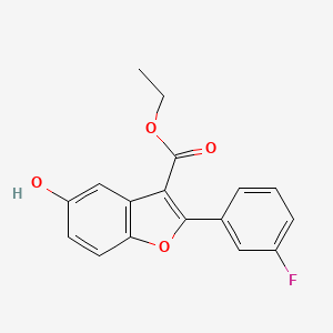 molecular formula C17H13FO4 B13698671 Ethyl 2-(3-fluorophenyl)-5-hydroxybenzofuran-3-carboxylate 