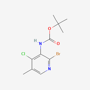 molecular formula C11H14BrClN2O2 B13698679 2-Bromo-4-chloro-N-Boc-5-methylpyridin-3-amine 