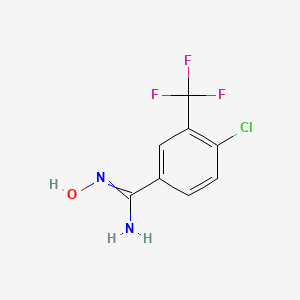 molecular formula C8H6ClF3N2O B13698691 4-chloro-N'-hydroxy-3-(trifluoromethyl)benzenecarboximidamide 