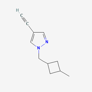 molecular formula C11H14N2 B13698730 4-Ethynyl-1-[(3-methylcyclobutyl)methyl]pyrazole 