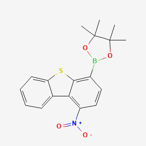 molecular formula C18H18BNO4S B13698737 1-Nitrodibenzo[b,d]thiophene-4-boronic Acid Pinacol Ester 