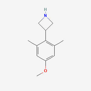 molecular formula C12H17NO B13698863 3-(4-Methoxy-2,6-dimethylphenyl)azetidine 