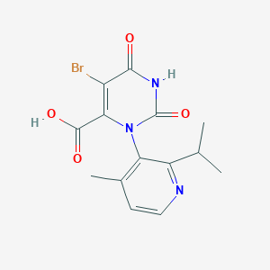 molecular formula C14H14BrN3O4 B13698918 5-Bromo-3-(2-isopropyl-4-methyl-3-pyridyl)-2,6-dioxo-1,2,3,6-tetrahydropyrimidine-4-carboxylic Acid 