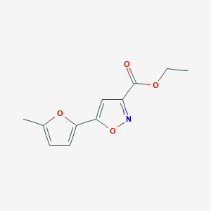 molecular formula C11H11NO4 B13698997 Ethyl 5-(5-Methyl-2-furyl)isoxazole-3-carboxylate 