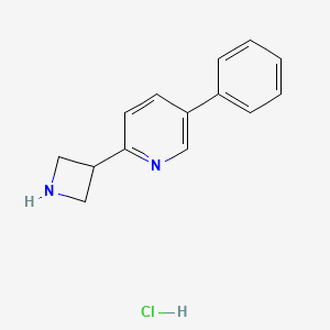 molecular formula C14H15ClN2 B13698998 2-(3-Azetidinyl)-5-phenylpyridine Hydrochloride 