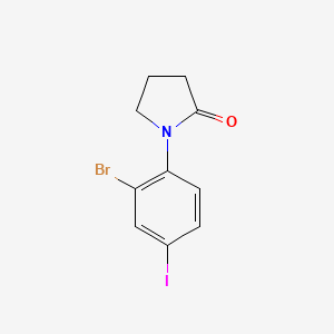 molecular formula C10H9BrINO B13699018 1-(2-Bromo-4-iodophenyl)-2-pyrrolidinone 