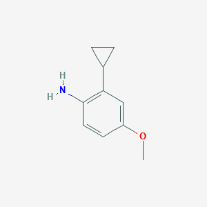 molecular formula C10H13NO B13699041 2-Cyclopropyl-4-methoxyaniline 