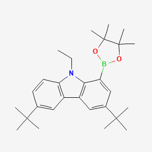 molecular formula C28H40BNO2 B13699044 3,6-Di-tert-butyl-9-ethyl-9H-carbazole-1-boronic Acid Pinacol Ester 