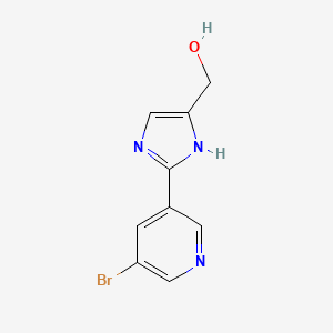 molecular formula C9H8BrN3O B13699097 2-(5-Bromo-3-pyridyl)imidazole-5-methanol 