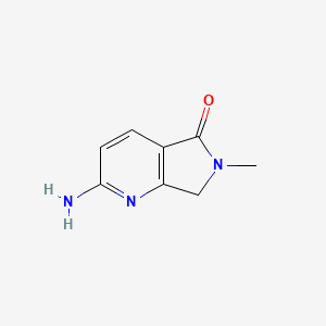 molecular formula C8H9N3O B13699120 2-Amino-6-methyl-6,7-dihydro-5H-pyrrolo[3,4-b]pyridin-5-one CAS No. 2092551-40-9