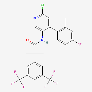 2-[3,5-Bis(trifluoromethyl)phenyl]-N-[6-chloro-4-(4-fluoro-2-methylphenyl)-3-pyridyl]-2-methylpropanamide