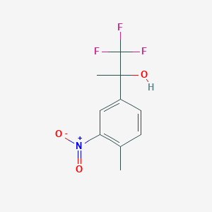 molecular formula C10H10F3NO3 B13699134 1,1,1-Trifluoro-2-(4-methyl-3-nitrophenyl)-2-propanol 