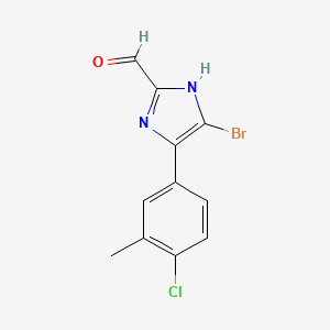 molecular formula C11H8BrClN2O B13699142 5-Bromo-4-(4-chloro-3-methylphenyl)imidazole-2-carbaldehyde 