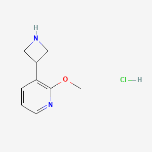 molecular formula C9H13ClN2O B13699148 3-(3-Azetidinyl)-2-methoxypyridine Hydrochloride 