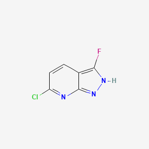 molecular formula C6H3ClFN3 B13699165 6-Chloro-3-fluoro-1H-pyrazolo[3,4-b]pyridine 