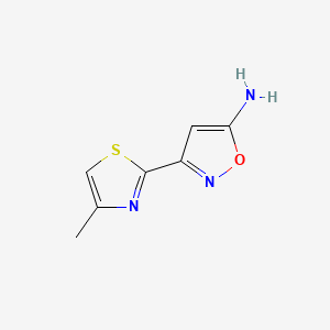 molecular formula C7H7N3OS B13699200 3-(4-Methylthiazol-2-yl)isoxazol-5-amine 