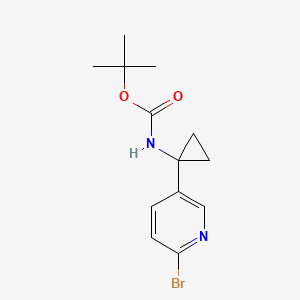 molecular formula C13H17BrN2O2 B13699213 Tert-butyl (1-(6-bromopyridin-3-YL)cyclopropyl)carbamate 