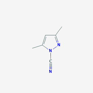 molecular formula C6H7N3 B13699223 3,5-Dimethyl-1H-pyrazole-1-carbonitrile CAS No. 27257-91-6