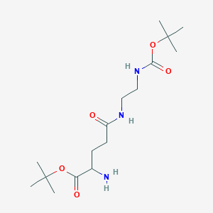 molecular formula C16H31N3O5 B13699270 tert-Butyl (S)-2-Amino-5-[[2-[(tert-Butoxycarbonyl)amino]ethyl]amino]-5-oxopentanoate 