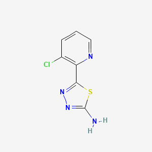 molecular formula C7H5ClN4S B13699301 2-Amino-5-(3-chloro-2-pyridyl)-1,3,4-thiadiazole 