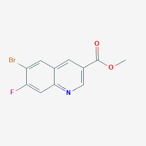 molecular formula C11H7BrFNO2 B13699308 Methyl 6-Bromo-7-fluoroquinoline-3-carboxylate 