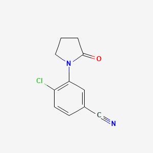 molecular formula C11H9ClN2O B13699341 4-Chloro-3-(2-oxo-1-pyrrolidinyl)benzonitrile 