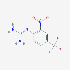 molecular formula C8H7F3N4O2 B13699364 2-Nitro-4-trifluoromethylphenylguanidine 