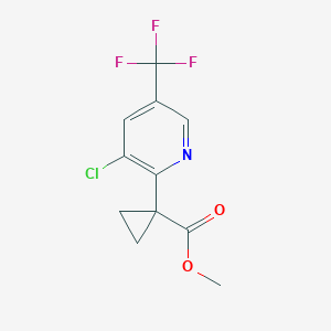 molecular formula C11H9ClF3NO2 B13699365 Methyl 1-[3-chloro-5-(trifluoromethyl)-2-pyridyl]cyclopropanecarboxylate 