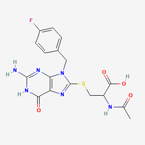 (R)-2-Acetamido-3-[[2-amino-9-(4-fluorobenzyl)-6-oxo-6,9-dihydro-1H-purin-8-yl]thio]propanoic Acid