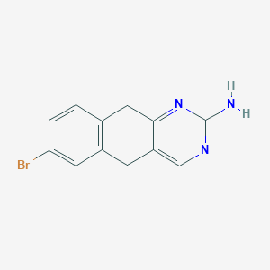 molecular formula C12H10BrN3 B13699460 2-Amino-7-bromo-5,10-dihydrobenzo[g]quinazoline 