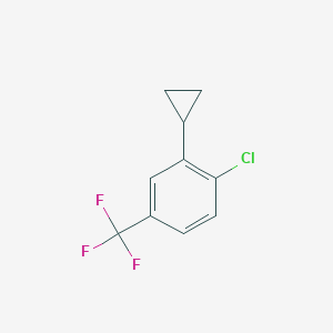 molecular formula C10H8ClF3 B13699513 1-Chloro-2-cyclopropyl-4-(trifluoromethyl)benzene 