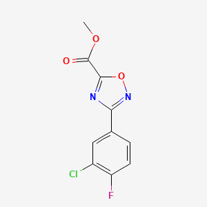 molecular formula C10H6ClFN2O3 B13699535 Methyl 3-(3-chloro-4-fluorophenyl)-1,2,4-oxadiazole-5-carboxylate 