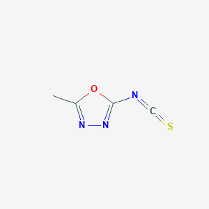 molecular formula C4H3N3OS B13699567 2-Isothiocyanato-5-methyl-1,3,4-oxadiazole 