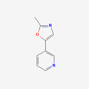 molecular formula C9H8N2O B13699586 2-Methyl-5-(3-pyridyl)oxazole 