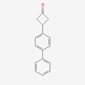 molecular formula C16H14O B13699616 3-(4-Biphenylyl)cyclobutanone 