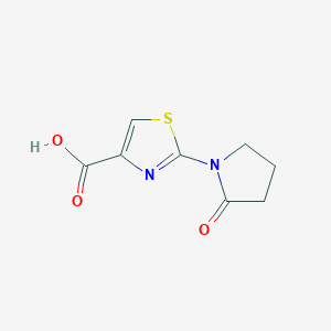 molecular formula C8H8N2O3S B13699639 2-(2-Oxo-1-pyrrolidinyl)thiazole-4-carboxylic Acid 