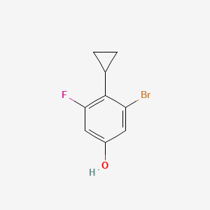 molecular formula C9H8BrFO B13699653 3-Bromo-4-cyclopropyl-5-fluorophenol 