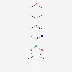 molecular formula C16H24BNO3 B13699703 5-(Tetrahydro-2H-pyran-4-yl)pyridine-2-boronic Acid Pinacol Ester 